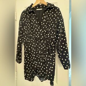 Abercrombie & Fitch mini dress, black with white polka dots.